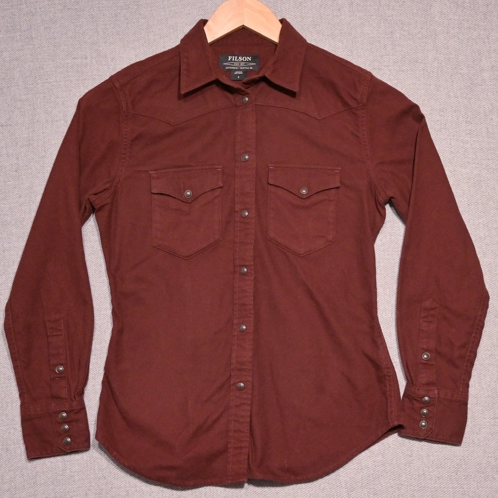 Filson Western Snap Shirt Womens Long Sleeve S Burgundy Sri Lanka